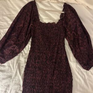 Elegant Floral Puff Sleeve Dress